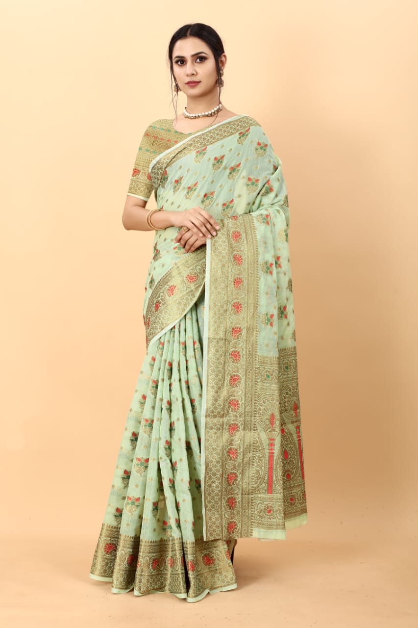 Vruta 1 Casual Wear Cotton Wholesale Saree Collection